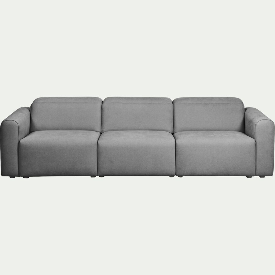 Canapé 5 places fixe en tissu - gris moyen-SACHA