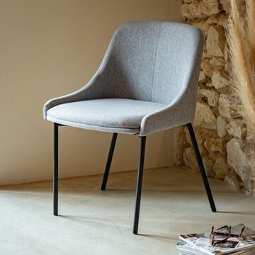 Chaise en tissu - gris borie-TINOU