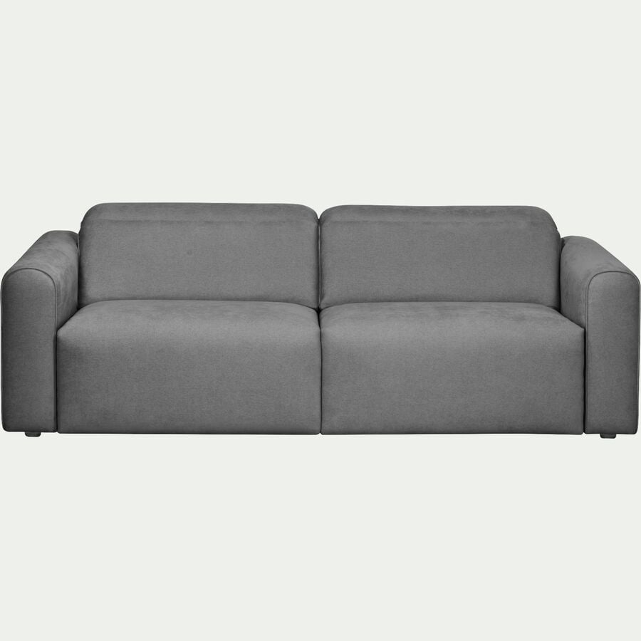 Canapé 3 places relax droit en tissu - gris moyen-SACHA