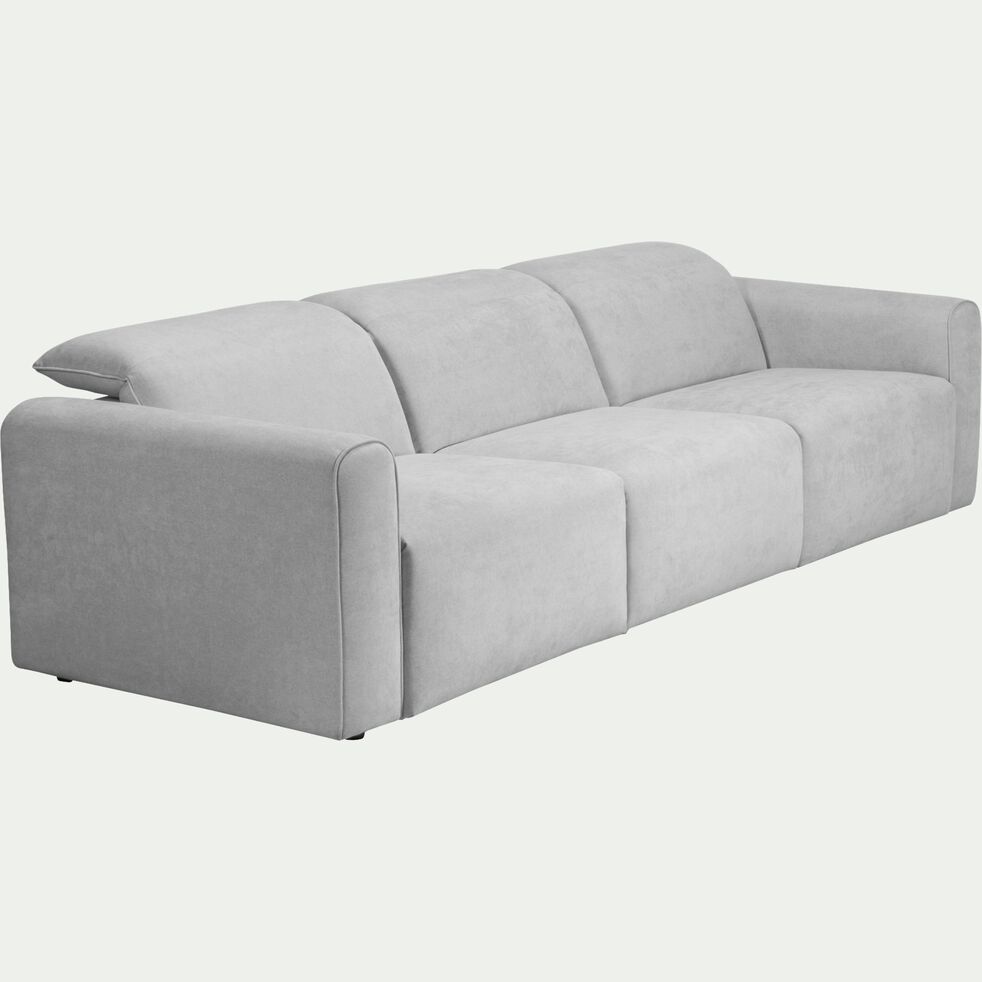 Canapé 5 places relax droit en tissu - gris borie-SACHA