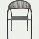 Chaise de jardin avec accoudoirs en acier - gris vésuve-JADIDA