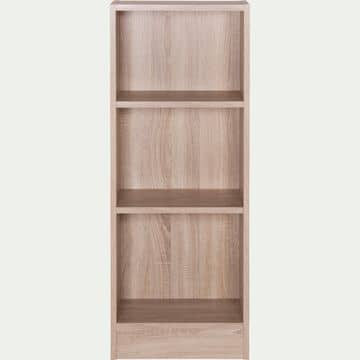 Petite bibliothèque en bois 3 tablettes - bois clair H107xL40cm-BIALA
