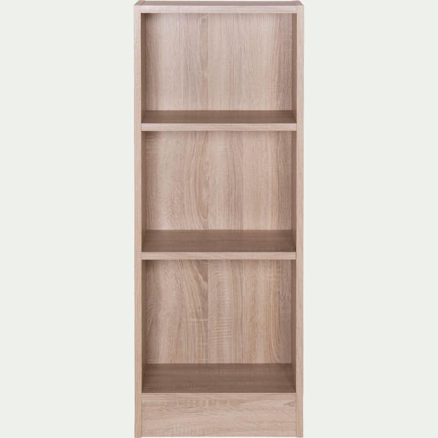 Petite bibliothèque en bois 3 tablettes - bois clair H107xL40cm-BIALA