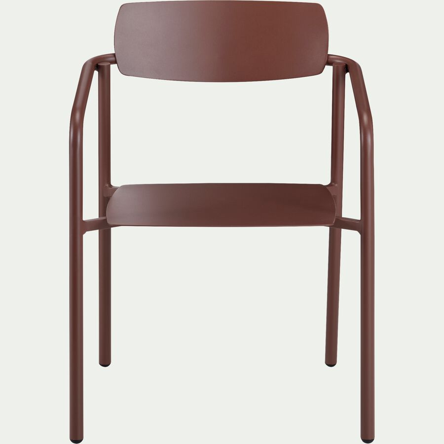 Chaise de jardin avec accoudoirs en aluminium - marron-JINOLA