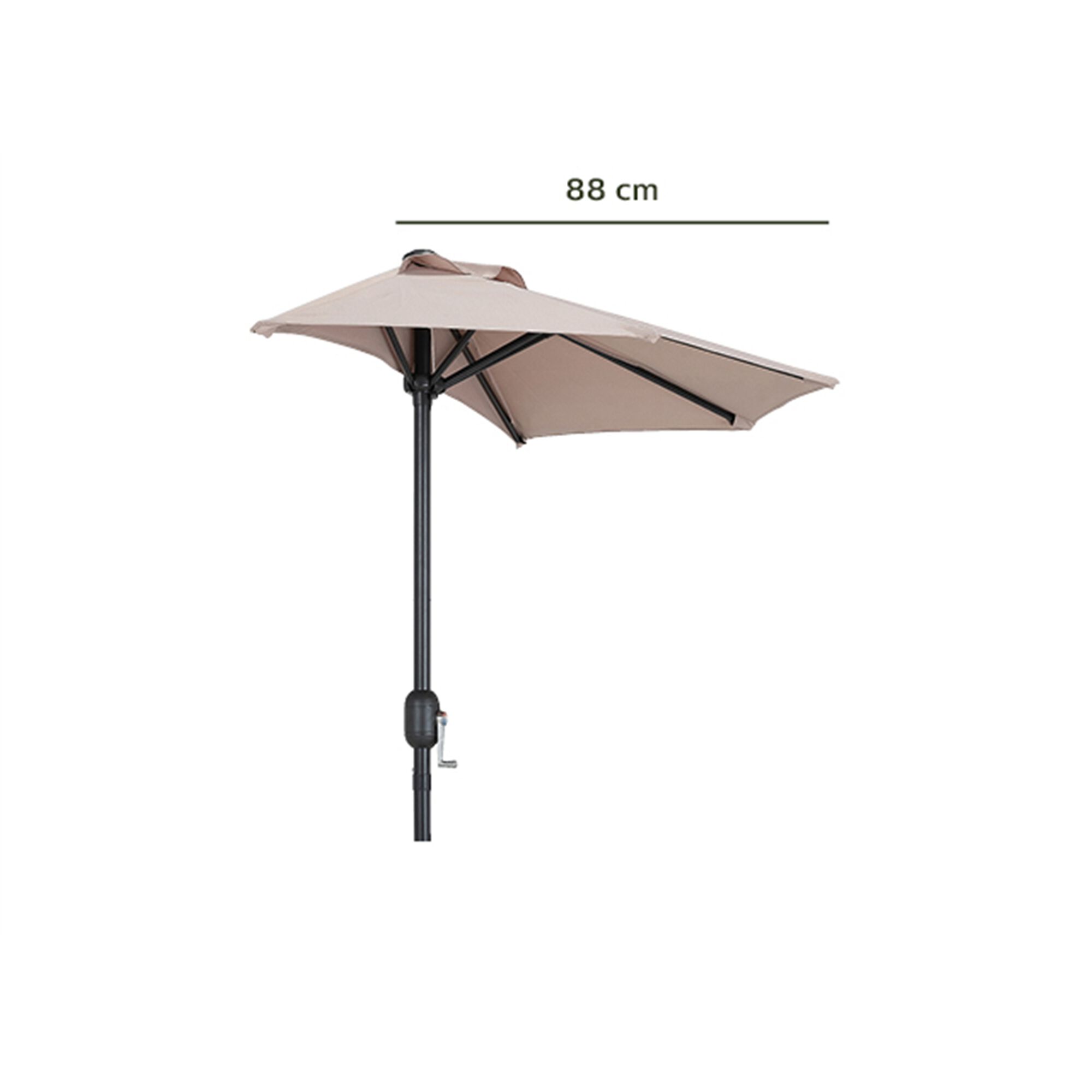Demi-parasol avec manivelle - beige (petit modèle)-MONGEDO