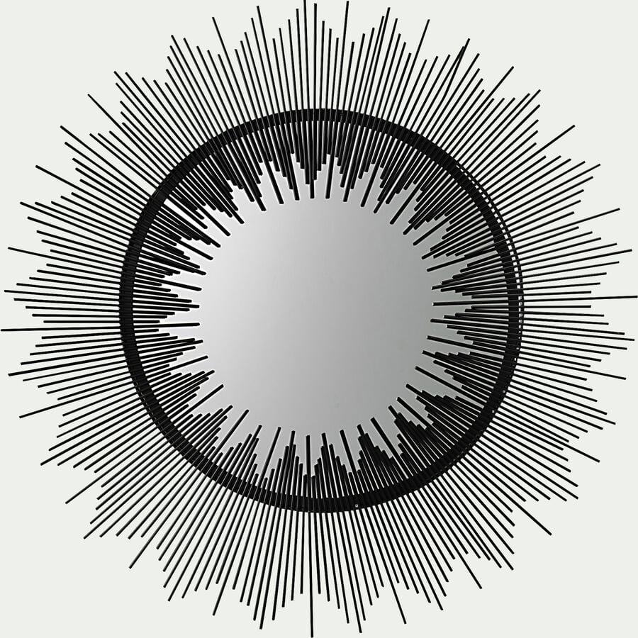 Miroir soleil en acier et verre - gris D81cm-ANAYA