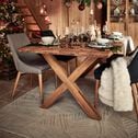 Table de repas rectangulaire en chêne massif - bois clair (8 places)-LUDMILA