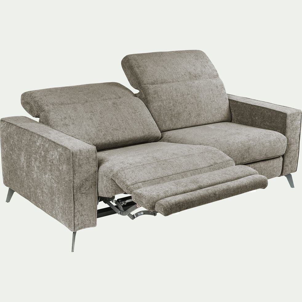 Canapé droit 3 places relax en tissu dara - gris borie-SALVIA