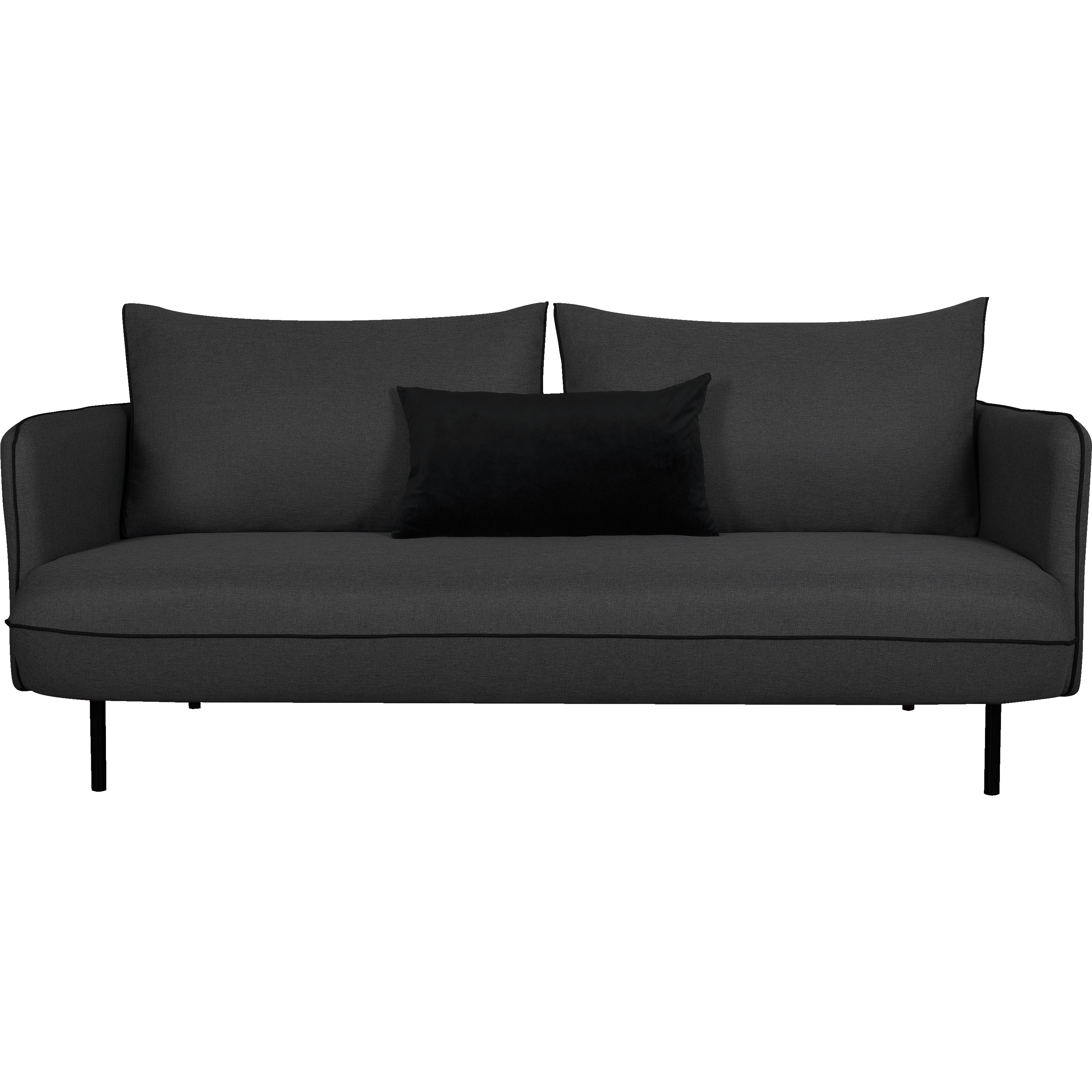 Saou - canapé 3 places fixe en tissu gris calabrun