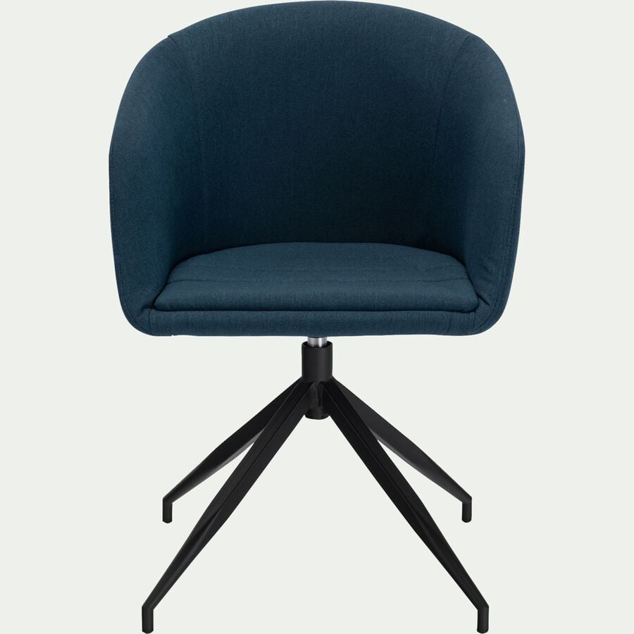 Chaise de bureau fixe en tissu - bleu-LARA