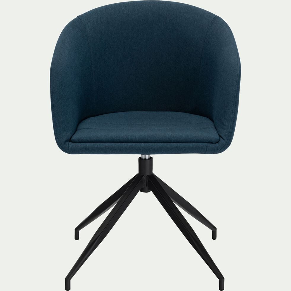 Chaise de bureau fixe en tissu - bleu-LARA