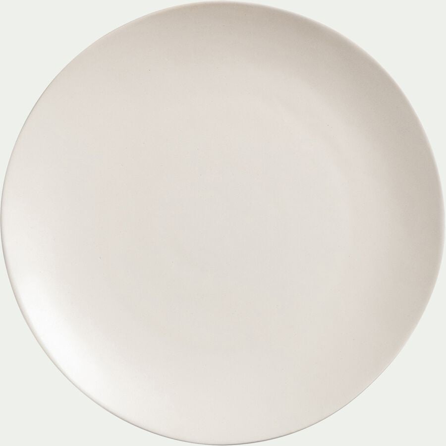 Assiette plate en grès D27,5cm - blanc ventoux-SOUSSE