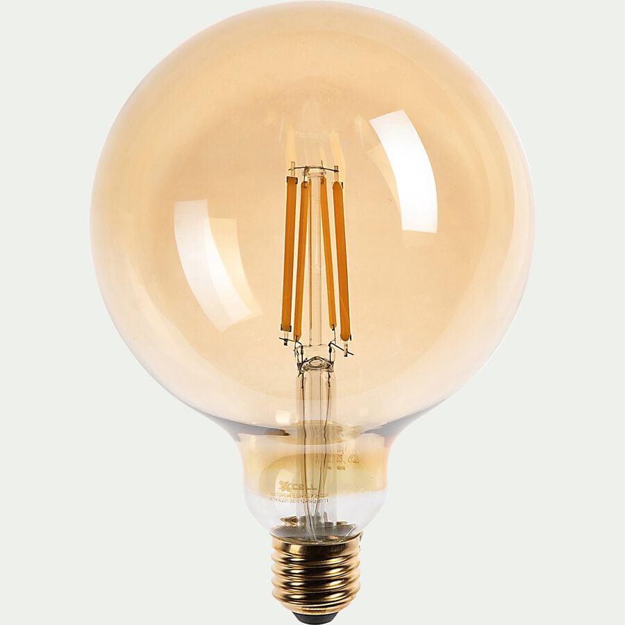 Ampoule globe LED déco à filament lumière chaude E27 - ambre-GLOBE