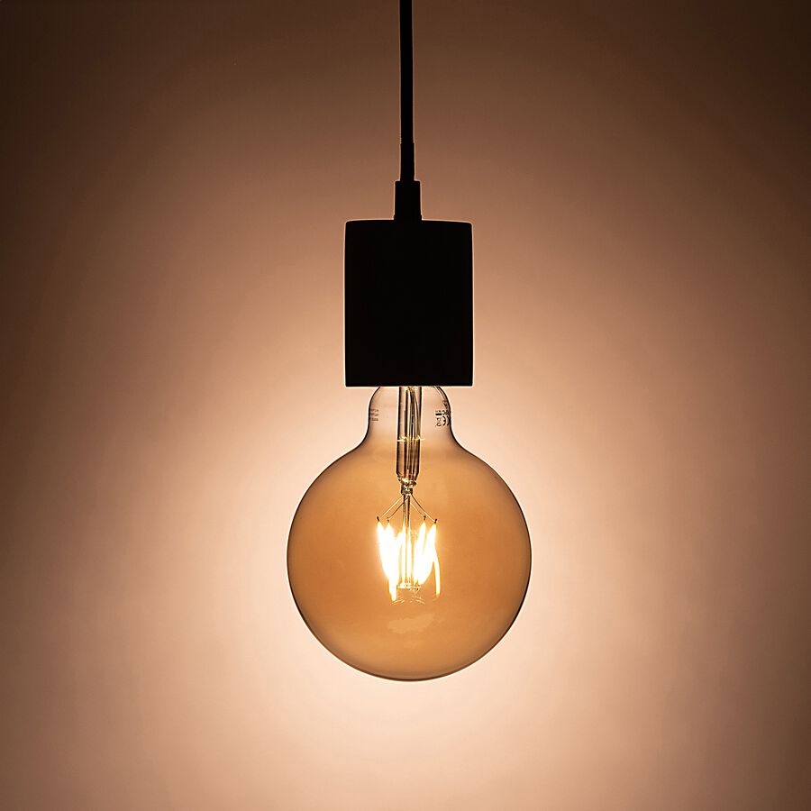 Ampoule LED déco à filament sphère lumière chaude 6W - ambre D12,5cm-AMPOULE