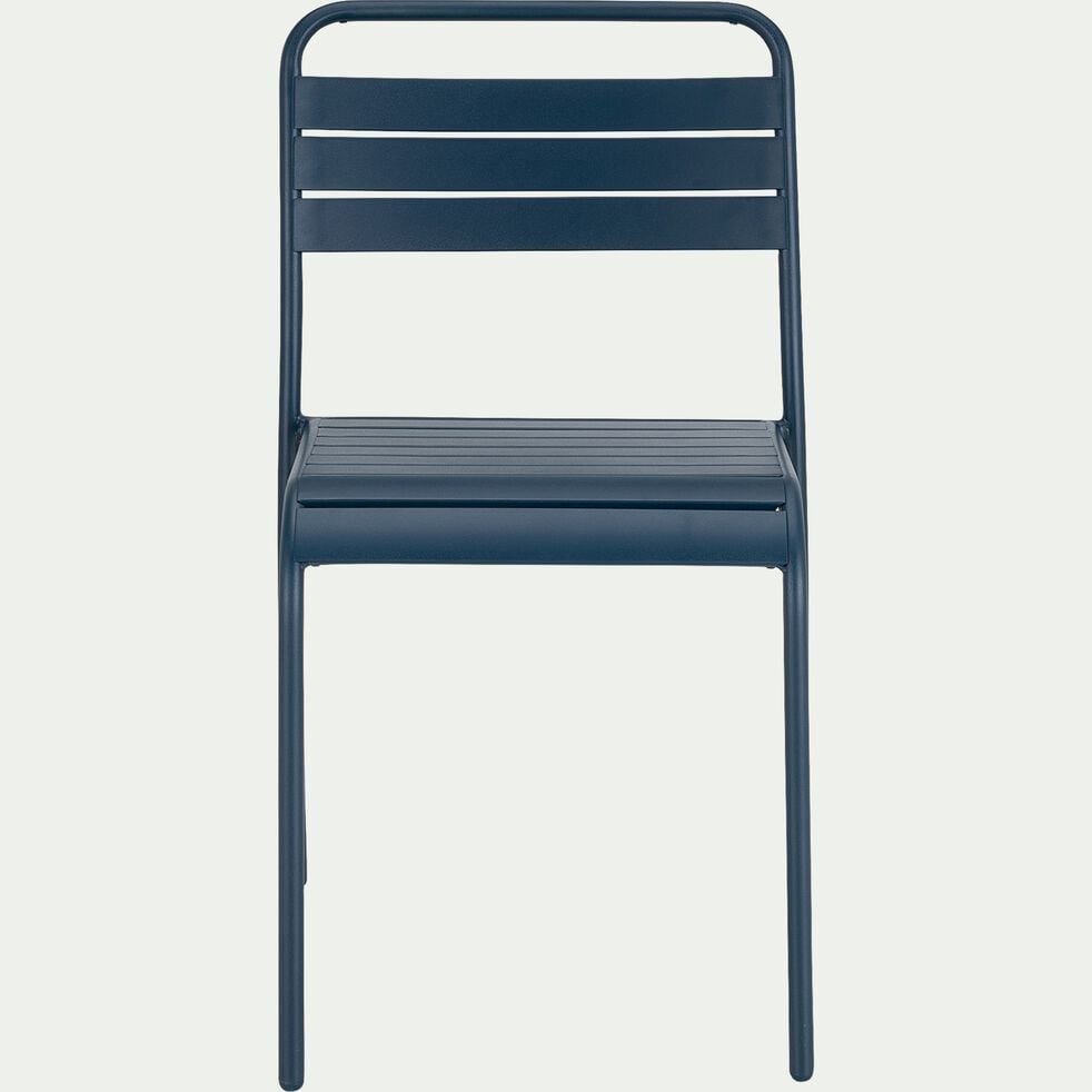 Chaise de jardin empilable en acier - bleu figuerolles-SOURIS