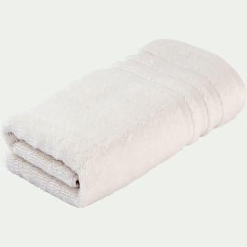 Serviette de bain bouclette en coton - blanc ventoux 50x100cm-NOUN