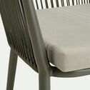 Chaise de jardin avec accoudoirs en aluminium et corde - vert cèdre-ANTALIA