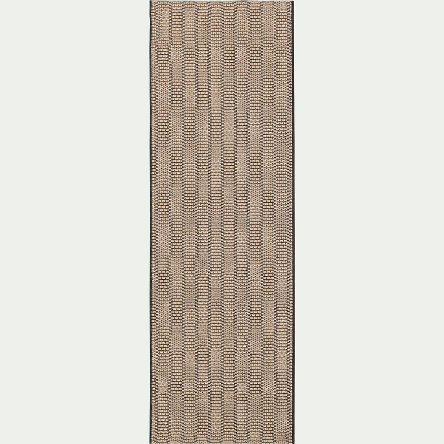 Tapis de couloir intérieur et extérieur à motifs 67x200cm - marron-MEJAN