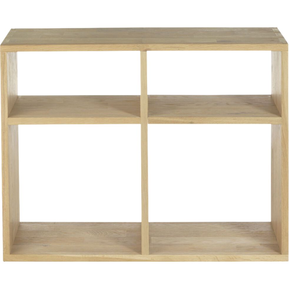 TASSIA - Étagère 4 cases en chêne - bois clair