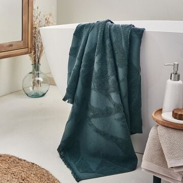 Drap de bain en coton - vert cèdre 100x150cm-RYAD