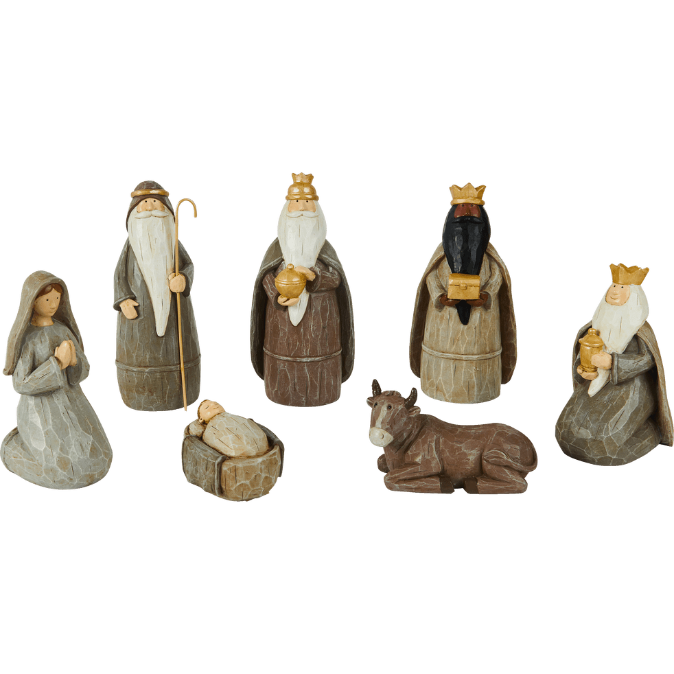 Creche 7 Figurines En Céramiques