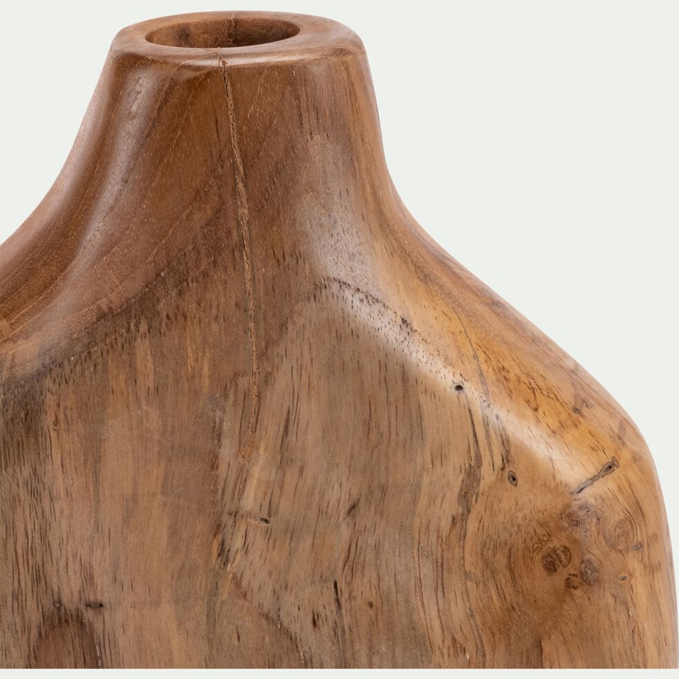 Vase contemporain en teck H18cm - naturel-EYSSINA