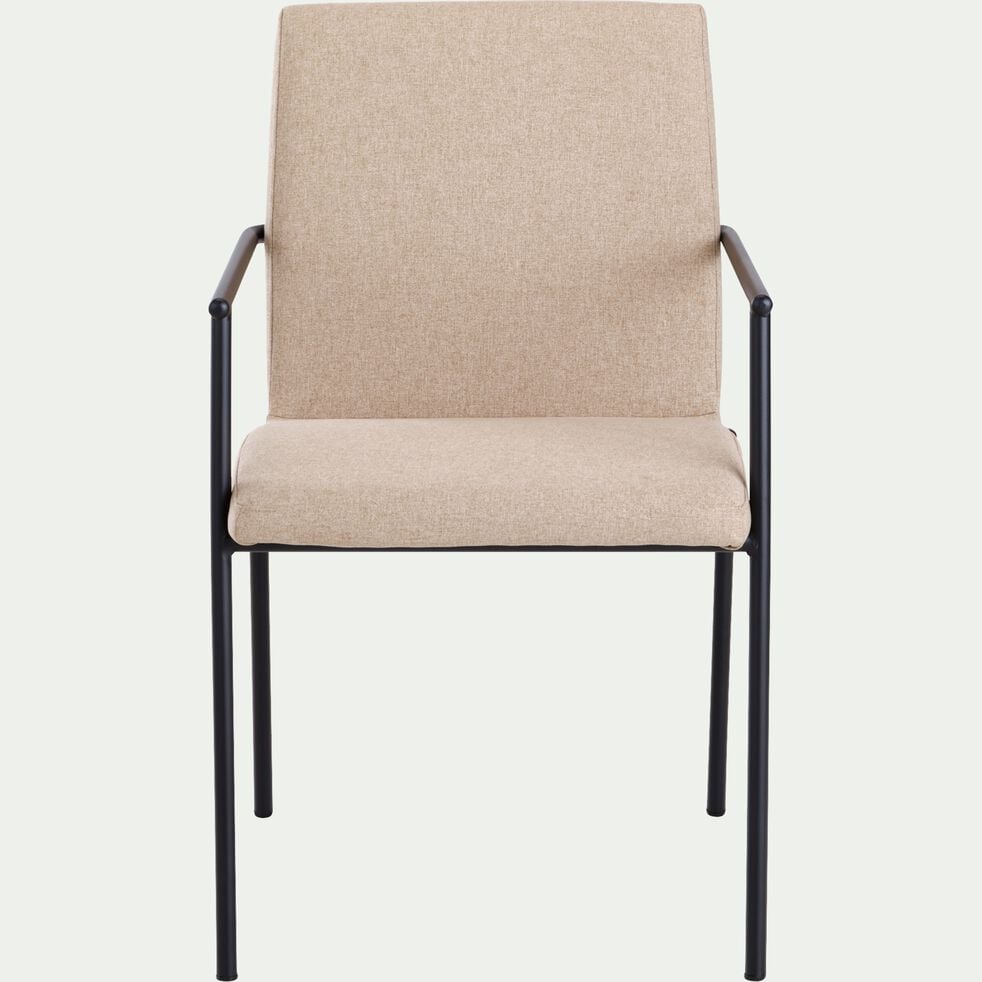 Chaise en tissu avec accoudoirs - beige alpilles-JASPER