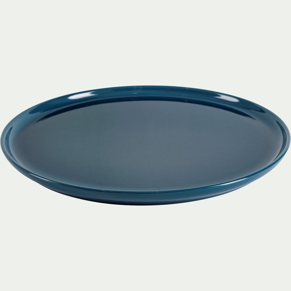 Assiette plate en faïence D28cm - bleu figuerolles-SELMA