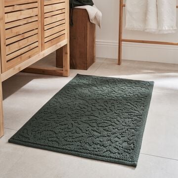 Tapis de bain en coton jacquard 50x80cm - vert cèdre-ELIPSO