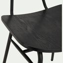 Chaise en bois de frêne et acier - noir-LORA
