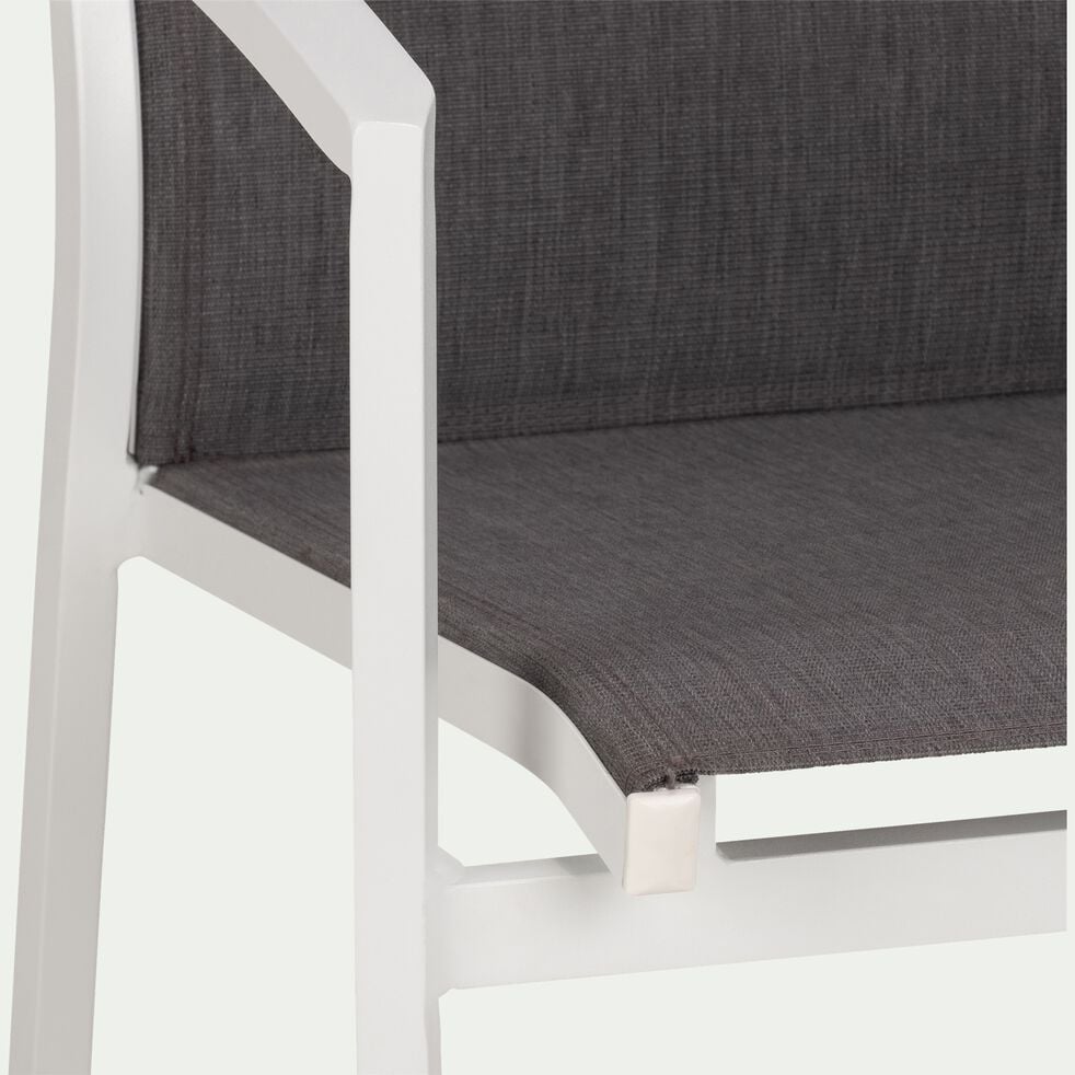 Chaise de jardin avec accoudoirs en aluminium - gris-LANCIANO