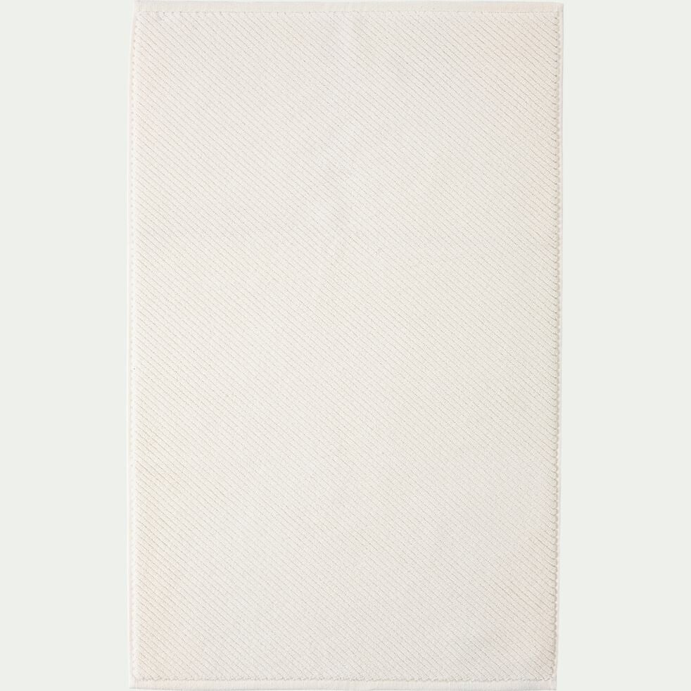 Tapis de bain en coton bio - blanc ventoux 50x80cm-COLINE