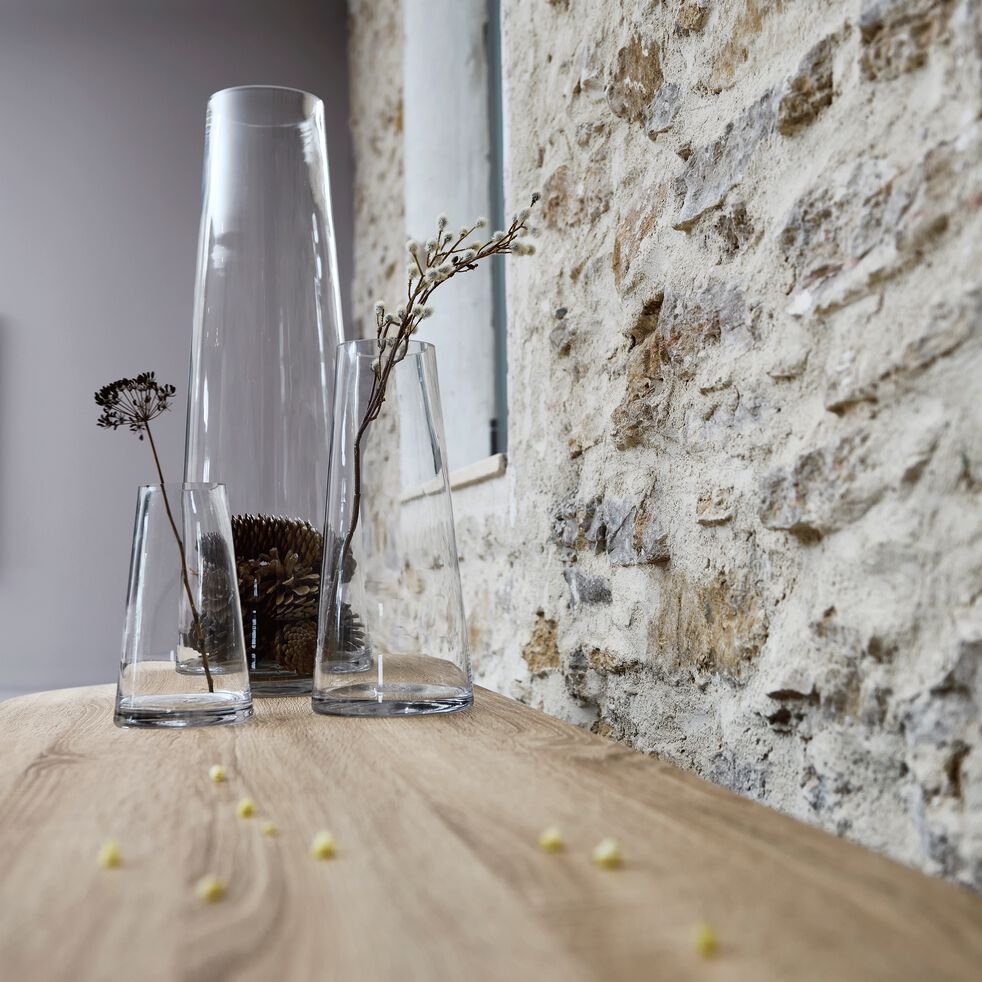 Vase classique en verre épais H30cm - transparent-GALICE