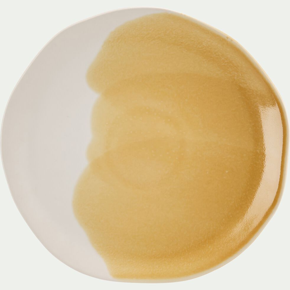 Assiette plate en grès D27cm - jaune centauré-MALTA
