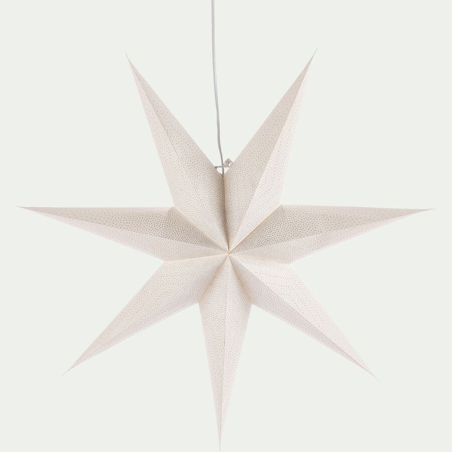 Suspension lumineuse étoile en papier H60cm - blanc-VANISTER