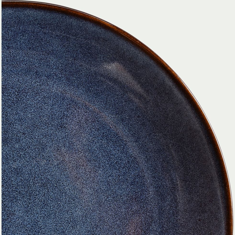 Assiette plate en grès D27cm - bleu céou-SELADON