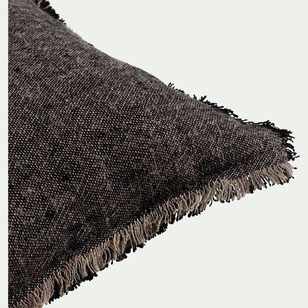 Coussin en lin chambray - noir 45x45cm-MALLAWI