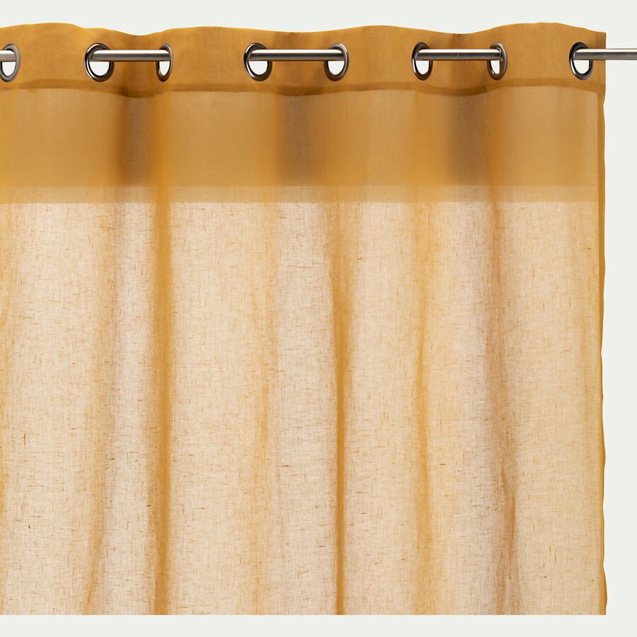 Voilage à œillets en polyester 135x250cm - jaune argan-DUNE