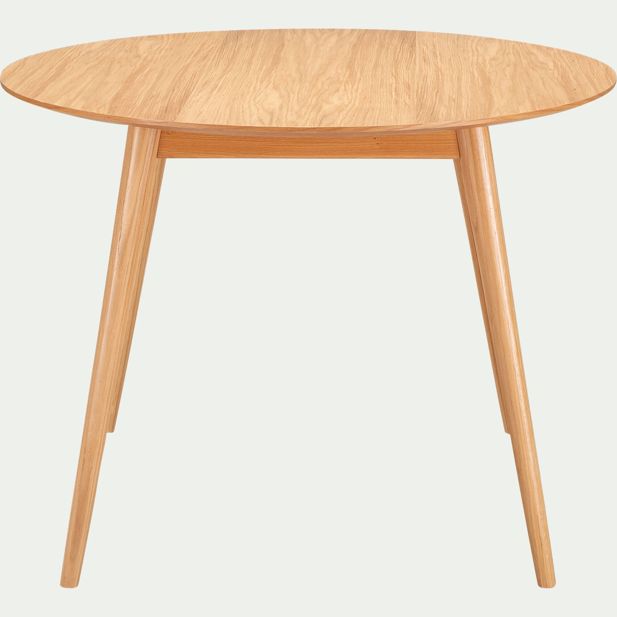 VEDENE - Table de repas ronde en bois de chêne - bois clair (4 places)