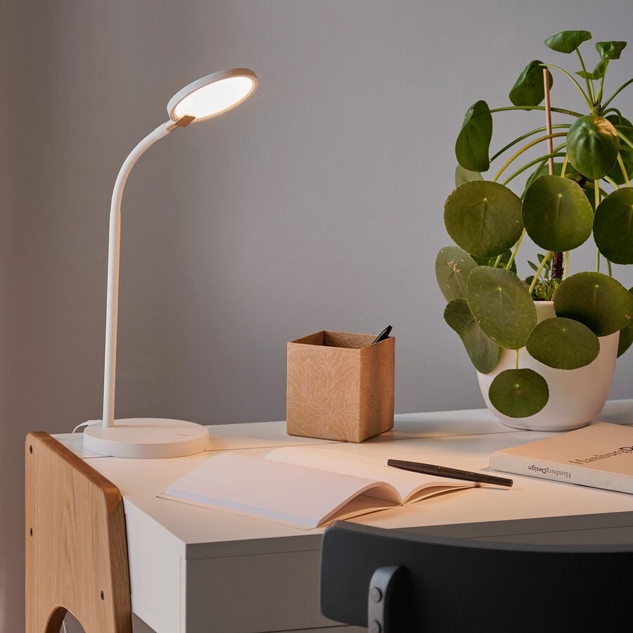 Lampe de bureau avec variateur H31,50cm - blanc-SOLAR