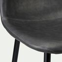 Chaise en acier et simili avec piètement noir -  noir-LOANA