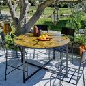 Table de jardin fixe en zellige et acier galvanisé - jaune ( 4 places)-JEBHA
