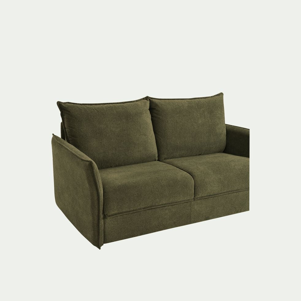 Canapé 3 places convertible avec matelas en tissu densité 35kg/m3  - vert cèdre-MOYA