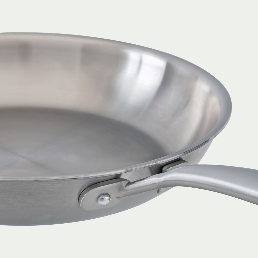 Poêle en inox D24cm - argenté métallisé - TRIPLY | alinea