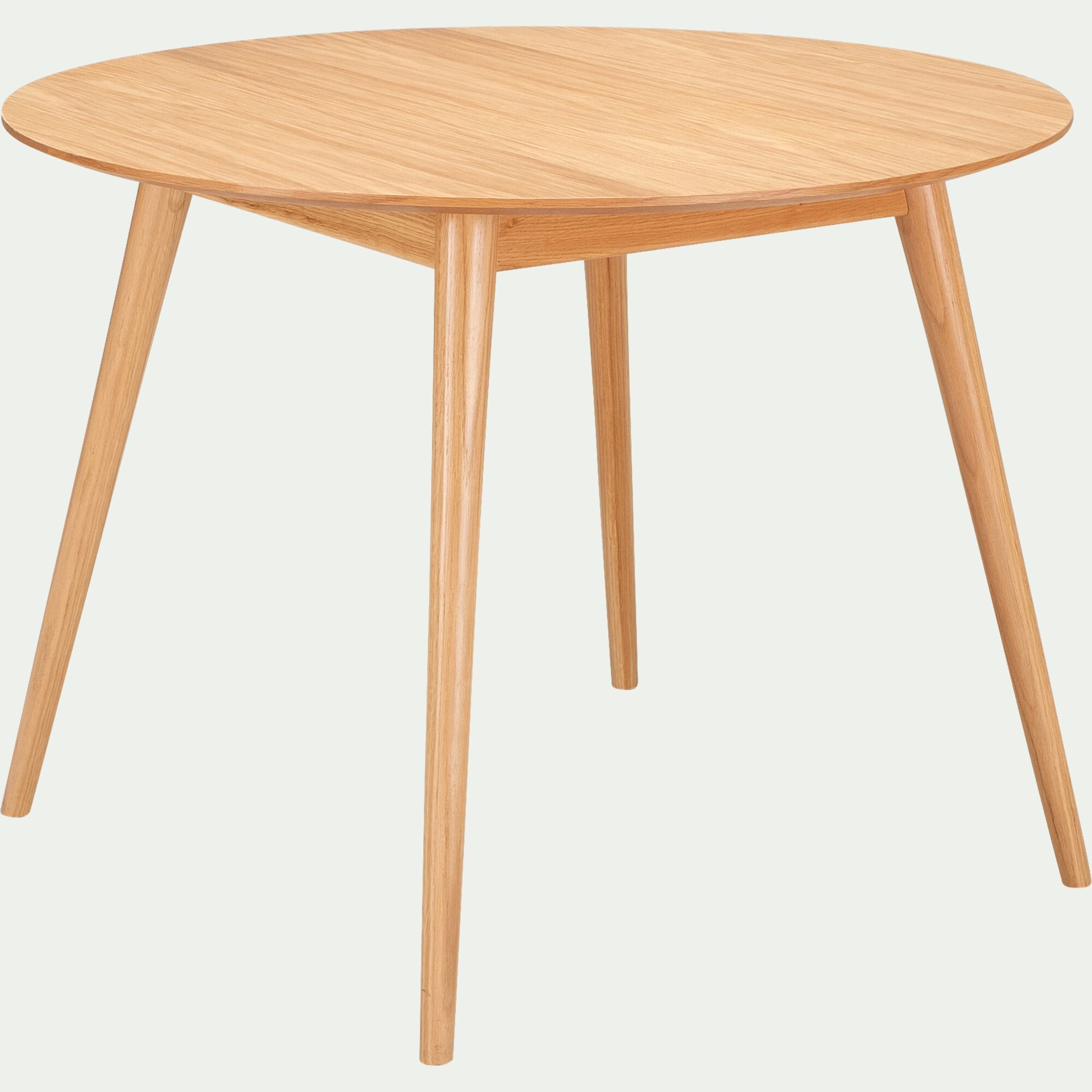 VEDENE - Table de repas ronde en bois de chêne - bois clair (4 places)