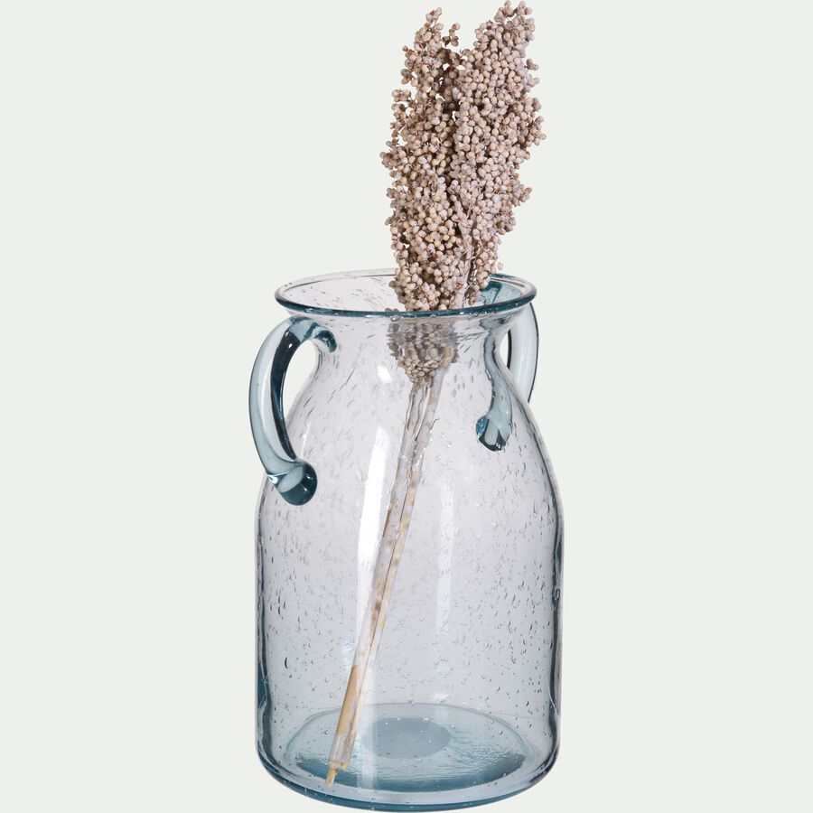 Vase amphore en verre bullé - transparent H25cm-ALICIUS