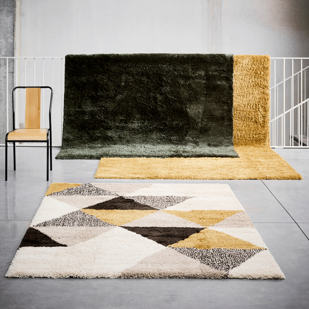 Tapis à motifs géométriques jaune 120x170cm - OSLO - 120x170 cm