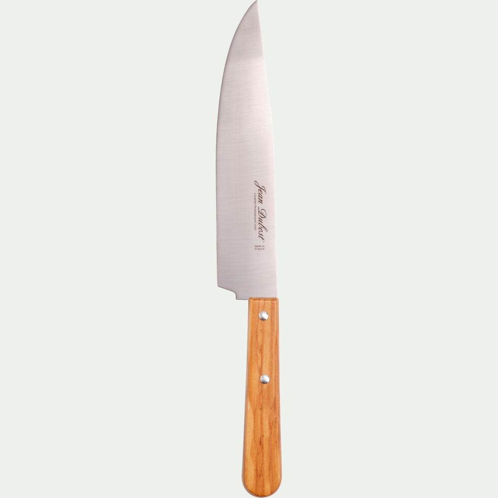 Couteau chef en inox et bois d'olivier 28cm - naturel-TRADITION