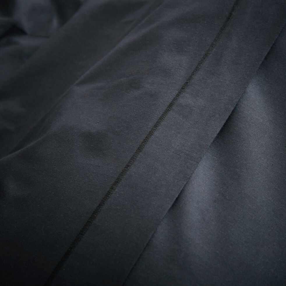 Linge de lit uni en coton - gris calabrun-CALANQUES