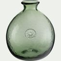 Vase boule en verre h19,50cm - vert-BIANDEL